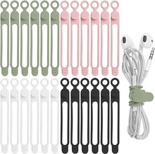 Load image into Gallery viewer, Silicone Cable Straps Cord Organizers
