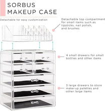 Load image into Gallery viewer, Sorbus Clear Cosmetic Makeup &amp; Beauty Tools Organizer
