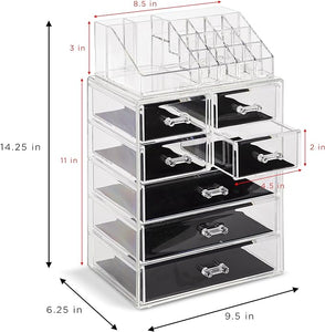 Sorbus Clear Cosmetic Makeup & Beauty Tools Organizer